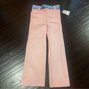 Ralph Lauren Preppy Chic Pink Pants with Blue Accent Belt NWT